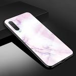 For Xiaomi Mi CC9e Marble Glass Protective Case(Pink)