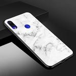 For Xiaomi Redmi 7 Marble Glass Protective Case(White)
