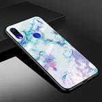 For Xiaomi Redmi 7 Marble Glass Protective Case(Ink Purple)