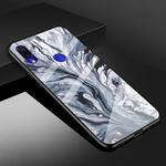 For Xiaomi Redmi 7 Marble Glass Protective Case(Ink Black)