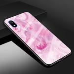 For Xiaomi Redmi 7A Marble Glass Protective Case(Rose Red)