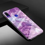 For Xiaomi Redmi Note 7 Marble Glass Protective Case(Purple)