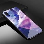 For Xiaomi Redmi Note 7 Marble Glass Protective Case(Rock Purple)