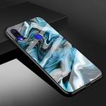 For Xiaomi Redmi Note 7 Marble Glass Protective Case(Ink Blue)