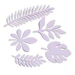 10 in 1 Creative Paper Cutting Shooting Props Tree Leaves Papercut Jewelry Cosmetics Background Photo Photography Props(Light Purple)