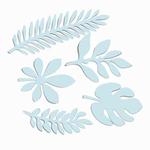 10 in 1 Creative Paper Cutting Shooting Props Tree Leaves Papercut Jewelry Cosmetics Background Photo Photography Props(Light Blue)