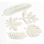 10 in 1 Creative Paper Cutting Shooting Props Tree Leaves Papercut Jewelry Cosmetics Background Photo Photography Props(Milky White)