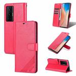 For vivo X70 Pro AZNS Sheepskin Texture Horizontal Flip Leather Case with Holder & Card Slots & Wallet(Red)