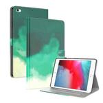 Watercolor Pattern Skin Feel Magnetic Horizontal Flip PU Leather Case with Holder & Card Slots & Photo Frame & Sleep / Wake-up Function For iPad mini 5 / 4 / 3 / 2 / 1(Cyan Green)
