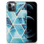For iPhone 13 Pro Splicing Marble Pattern TPU Protective Case (Blue)
