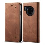 For Huawei Mate 30 Denim Texture Casual Style Horizontal Flip Leather Case with Holder & Card Slots & Wallet(Brown)