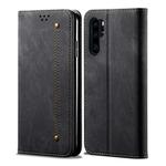 For Huawei P30 Pro Denim Texture Casual Style Horizontal Flip Leather Case with Holder & Card Slots & Wallet(Black)