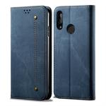 For Huawei Y9 (2019) Denim Texture Casual Style Horizontal Flip Leather Case with Holder & Card Slots & Wallet(Blue)