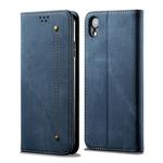 For iPhone XR Denim Texture Casual Style Horizontal Flip Leather Case with Holder & Card Slots & Wallet(Blue)