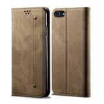 For iPhone 6 / 6s Denim Texture Casual Style Horizontal Flip Leather Case with Holder & Card Slots & Wallet(Khaki)