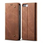 For iPhone 6 Plus / 6s Plus Denim Texture Casual Style Horizontal Flip Leather Case with Holder & Card Slots & Wallet(Brown)