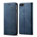 For iPhone SE 2022 / SE 2020 / 8 / 7 Denim Texture Casual Style Horizontal Flip Leather Case with Holder & Card Slots & Wallet(Blue)