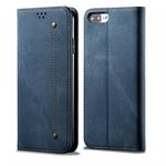 For iPhone 7 Plus / 8 Plus Denim Texture Casual Style Horizontal Flip Leather Case with Holder & Card Slots & Wallet(Blue)