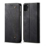 For iPhone 11 Pro Max Denim Texture Casual Style Horizontal Flip Leather Case with Holder & Card Slots & Wallet(Black)