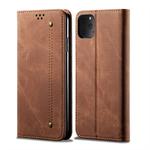 For iPhone 11 Pro Max Denim Texture Casual Style Horizontal Flip Leather Case with Holder & Card Slots & Wallet(Brown)