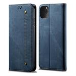 For iPhone 11 Pro Denim Texture Casual Style Horizontal Flip Leather Case with Holder & Card Slots & Wallet(Blue)