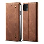 For iPhone 11 Pro Denim Texture Casual Style Horizontal Flip Leather Case with Holder & Card Slots & Wallet(Brown)