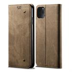 For iPhone 11 Pro Denim Texture Casual Style Horizontal Flip Leather Case with Holder & Card Slots & Wallet(Khaki)