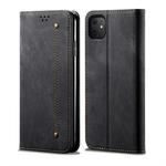 For iPhone 11 Denim Texture Casual Style Horizontal Flip Leather Case with Holder & Card Slots & Wallet(Black)