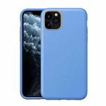 Electroplating Leather Texture PC + TPU Shockproof Case For iPhone 11 Pro Max(Light Blue)