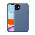 Electroplating Leather Texture PC + TPU Shockproof Case For iPhone 11(Sapphire Blue)
