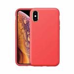 Electroplating Leather Texture PC + TPU Shockproof Case For iPhone X & XS(Red)
