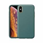 Electroplating Leather Texture PC + TPU Shockproof Case For iPhone X & XS(Green)