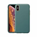 Electroplating Leather Texture PC + TPU Shockproof Case For iPhone XS Max(Green)