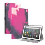 For Amazon Fire HD 8 2018/2017/2016/2015 Watercolor Pattern Skin Feel Magnetic Horizontal Flip PU Leather Case with Holder & Card Slots & Photo Frame(Berry)