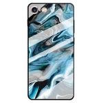 For iPhone 6 & 6s Marble Pattern Glass Protective Case(Ink Blue)