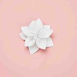 Lotus Creative Paper Cutting Shooting Props Flowers Papercut Jewelry Cosmetics Background Photo Photography Props(White)