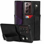 For Samsung Galaxy Note20 Ultra Crazy Horse Texture Shockproof TPU + PU Leather Case with Card Slot & Wrist Strap Holder(Black)