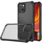 For iPhone 13 Carbon Fiber Acrylic Shockproof Protective Case(Black)