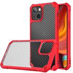 For iPhone 13 Carbon Fiber Acrylic Shockproof Protective Case(Red)