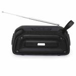 New Rixing NR-906FM TWS Waterproof Bluetooth Speaker Support Hands-free Call / FM with Handle & Antenna(Black)