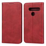 For LG G8 ThinQ Calf Texture Magnetic Horizontal Flip Leather Case with Holder & Card Slots & Wallet(Red)