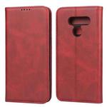 For LG K50 Calf Texture Magnetic Horizontal Flip Leather Case with Holder & Card Slots & Wallet(Red)