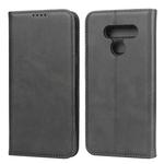For LG K50 Calf Texture Magnetic Horizontal Flip Leather Case with Holder & Card Slots & Wallet(Black)