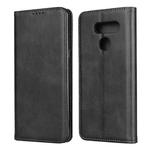For LG K50S Calf Texture Magnetic Horizontal Flip Leather Case with Holder & Card Slots & Wallet(Black)