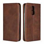 For LG Q7 Calf Texture Magnetic Horizontal Flip Leather Case with Holder & Card Slots & Wallet(Brown)