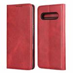 For LG V60 ThinQ 5G Calf Texture Magnetic Horizontal Flip Leather Case with Holder & Card Slots & Wallet(Red)