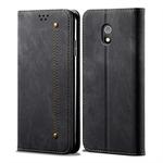 For Xiaomi Redmi 8A Denim Texture Casual Style Horizontal Flip Leather Case with Holder & Card Slots & Wallet(Black)