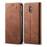 For Xiaomi Redmi 8A Denim Texture Casual Style Horizontal Flip Leather Case with Holder & Card Slots & Wallet(Brown)