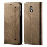 For Xiaomi Redmi 8A Denim Texture Casual Style Horizontal Flip Leather Case with Holder & Card Slots & Wallet(Khaki)