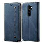 For Xiaomi Redmi Note 8 Pro Denim Texture Casual Style Horizontal Flip Leather Case with Holder & Card Slots & Wallet(Blue)